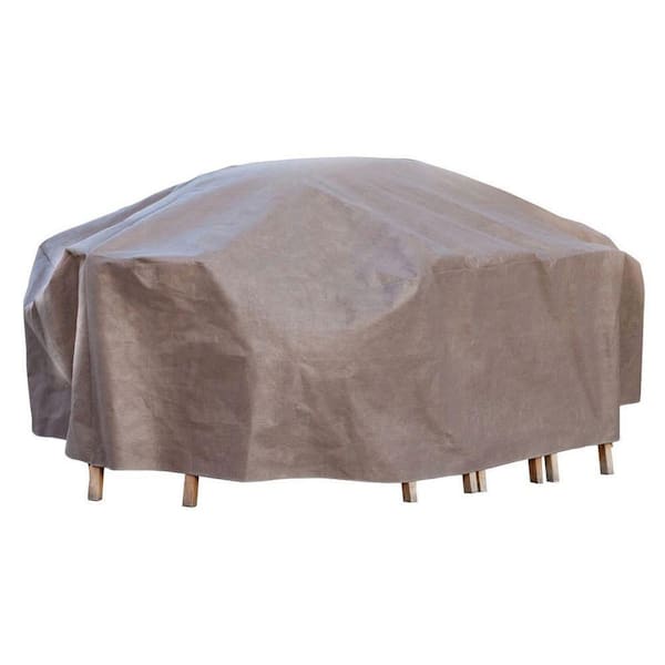 Duck Covers Elite 96 in. L Rectangle/Oval Patio Table and Chair Set Cover with Inflatable Airbag to Prevent Pooling