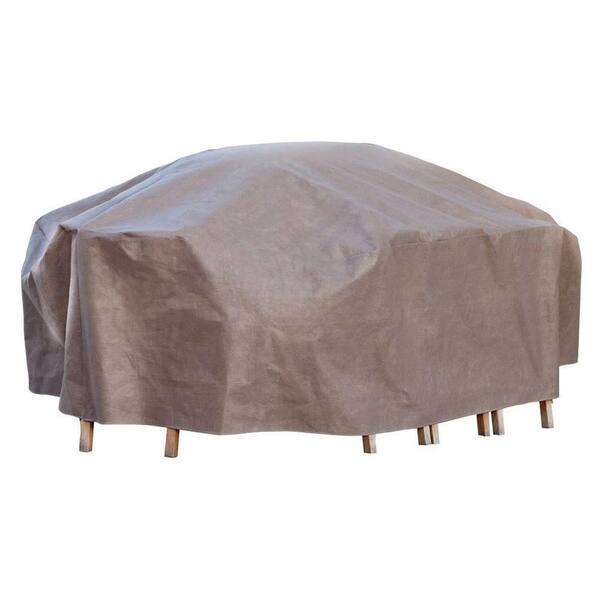 Duck Covers Elite 109 in. L Rectangle/Oval Patio Table and Chair Set Cover with Inflatable Airbag to Prevent Pooling