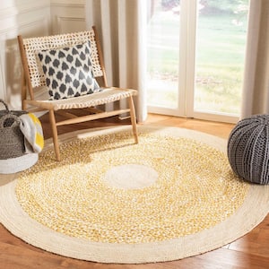 Cape Cod Gold/Natural 4 ft. x 4 ft. Braided Round Area Rug