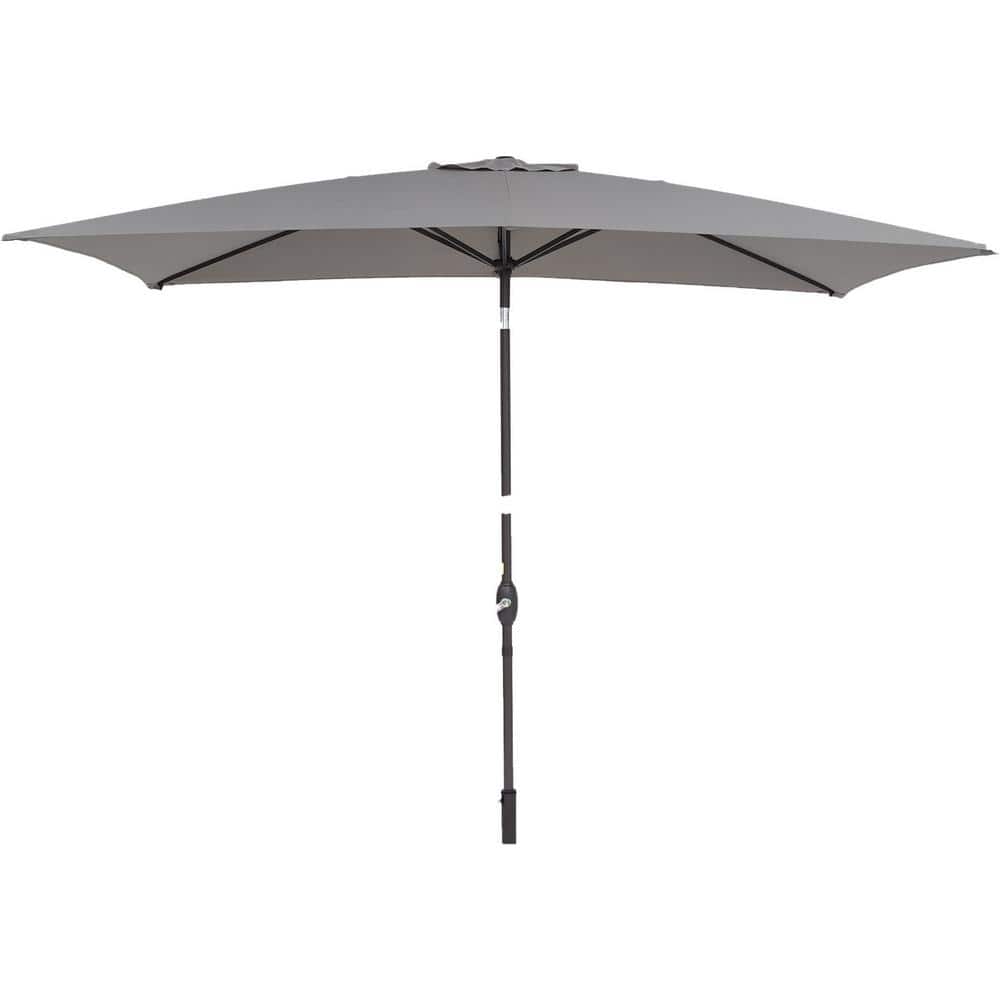 10 ft. x 6.5 ft. Rectangular Market Outdoor Patio Umbrella with Crank Weath