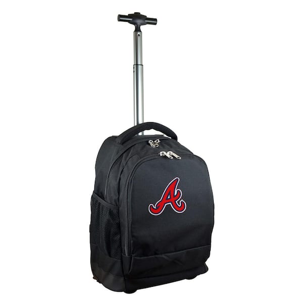 Denco MLB Atlanta Braves 19 in. Black Wheeled Premium Backpack