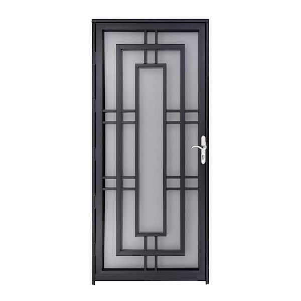 Avangarde 32 in. x 80 in. Universal/Reversible Black Steel Storm Security Door