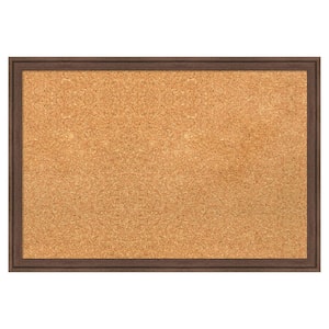 Florence Medium Brown Natural Corkboard 26 in. x 18 in. Bulletin Board Memo Board