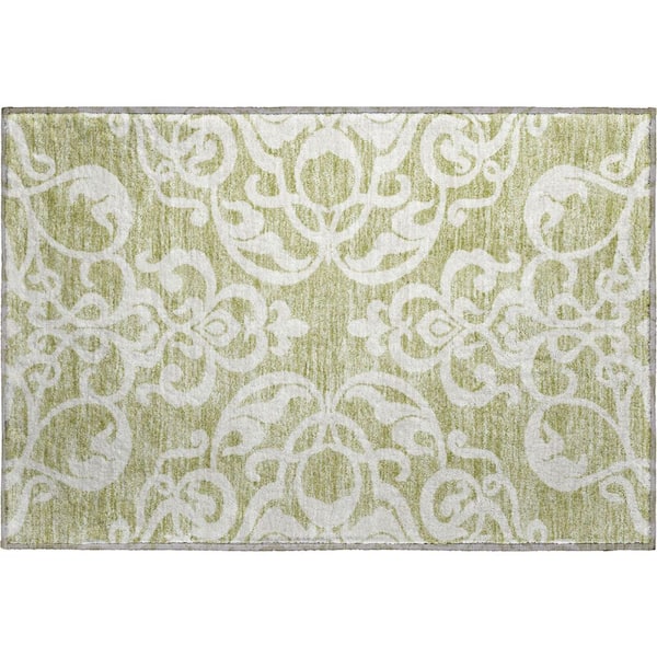 Addison Rugs Mayfield Premium Machine Washable Abstract AMF973 Aloe 1 ft. 8 in. x 2 ft. 6 in. Area Rug