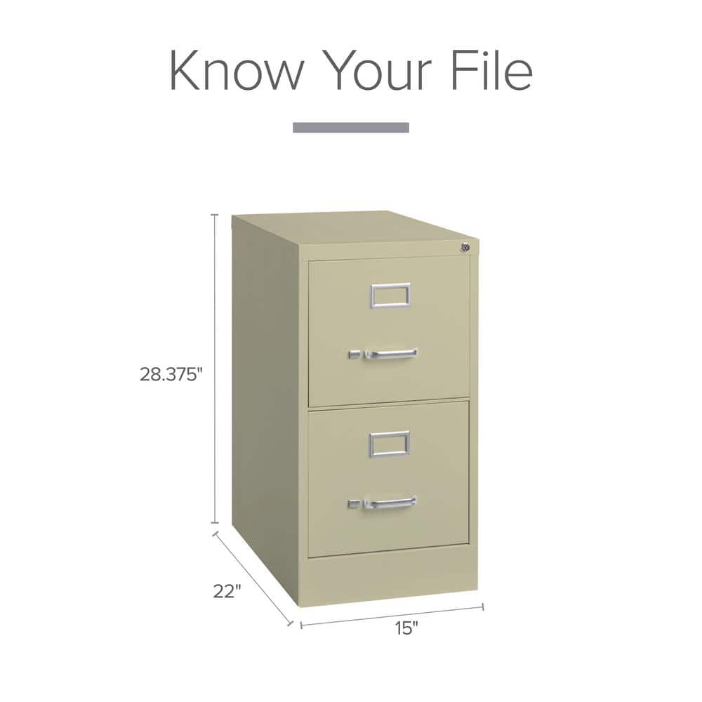Putty 28" Vertical 2-Drawer Lockable File Cabinet