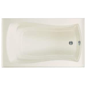 Mariposa 60 in. x 36 in. Rectangular Soaking Bathtub with Reversible Drain in Biscuit