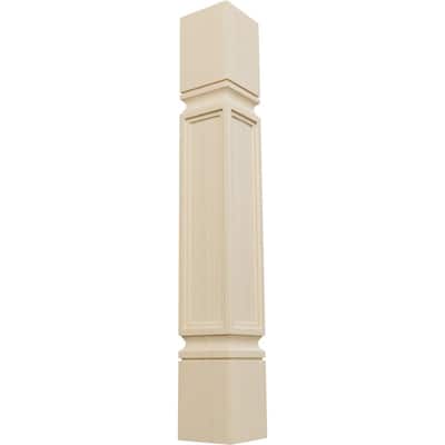 5 in. x 5 in. x 35-1/2 in. Unfinished Rubberwood Kent Raised Panel Cabinet Column