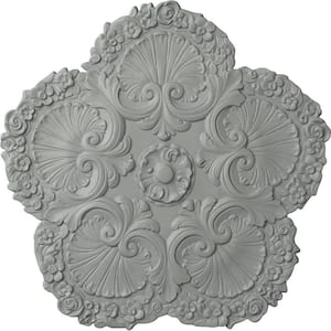 25-5/8" x 1" Shell Urethane Ceiling Medallion, Primed White