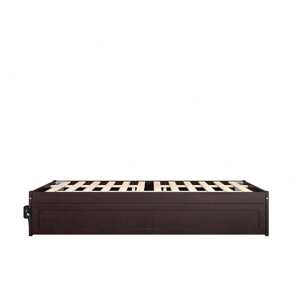 Espresso Full Platform Bed with Twin Trundle and Drawers