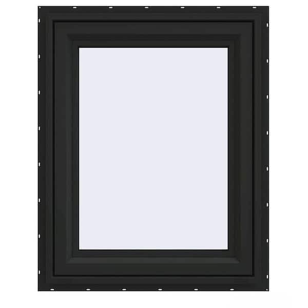 JELD-WEN 24 in. x 30 in. V-4500 Series Bronze Exterior/White Interior FiniShield Vinyl Left-Handed Casement Window w/ Mesh Screen