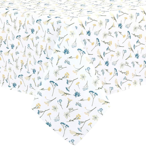 Wildflowers All-Over Tablecloth, Blue - 60"W x 102"L