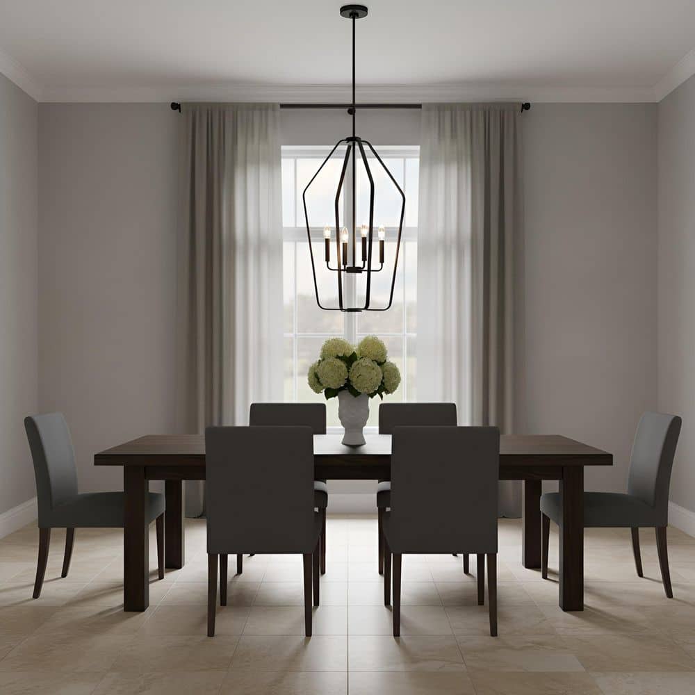 Generation Lighting Kennan 4-Light Midnight Black Transitional