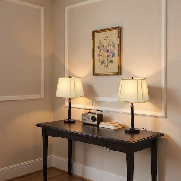 2-Pack 11 in. Brown Geometric Metal Lampshade Large Bell Lamp Shade with 0.5 in. Neckless Fitter for Lamps