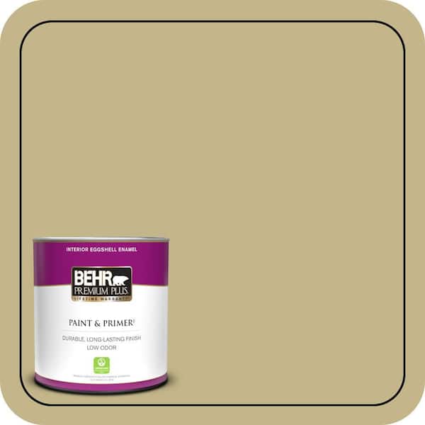 BEHR PREMIUM PLUS 1 qt. #BIC-27 Modish Moss Eggshell Enamel Low Odor Interior Paint & Primer