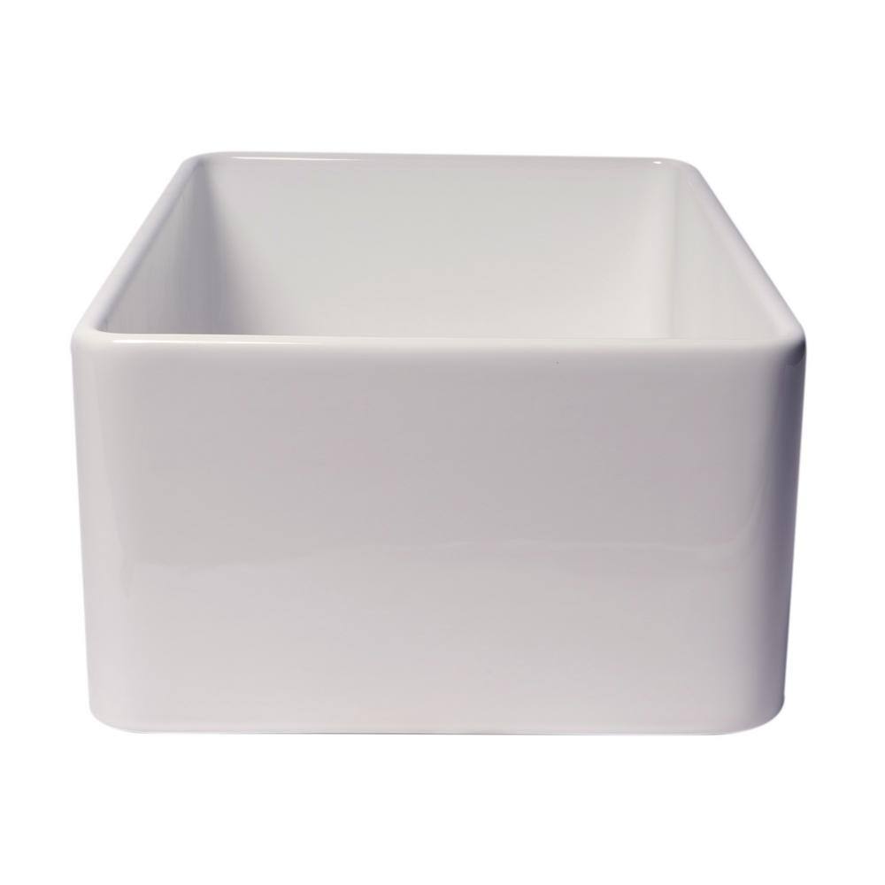 30'' White Fireclay Farmhouse Drop-In Kitchen Sink