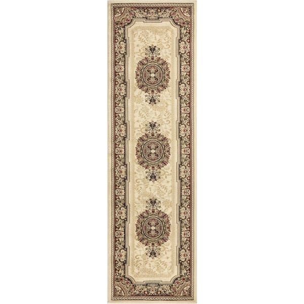 Concord Global Trading Ankara Chateau Ivory 2 ft. x 7 ft. Runner Rug