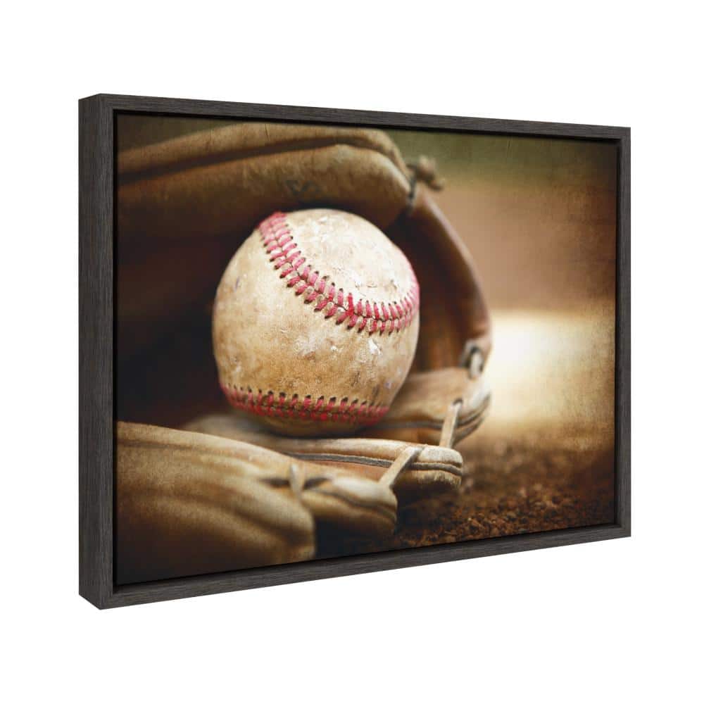 Sylvie Baseball Glove and Ball Framed Canvas Print