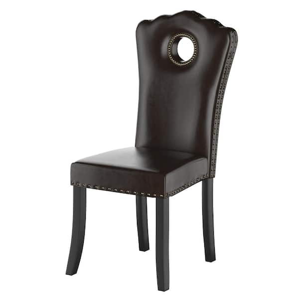 WIAWG Furniture Dining Chair Kitchen Chairs in Dark Brown ( 2-Pieces )
