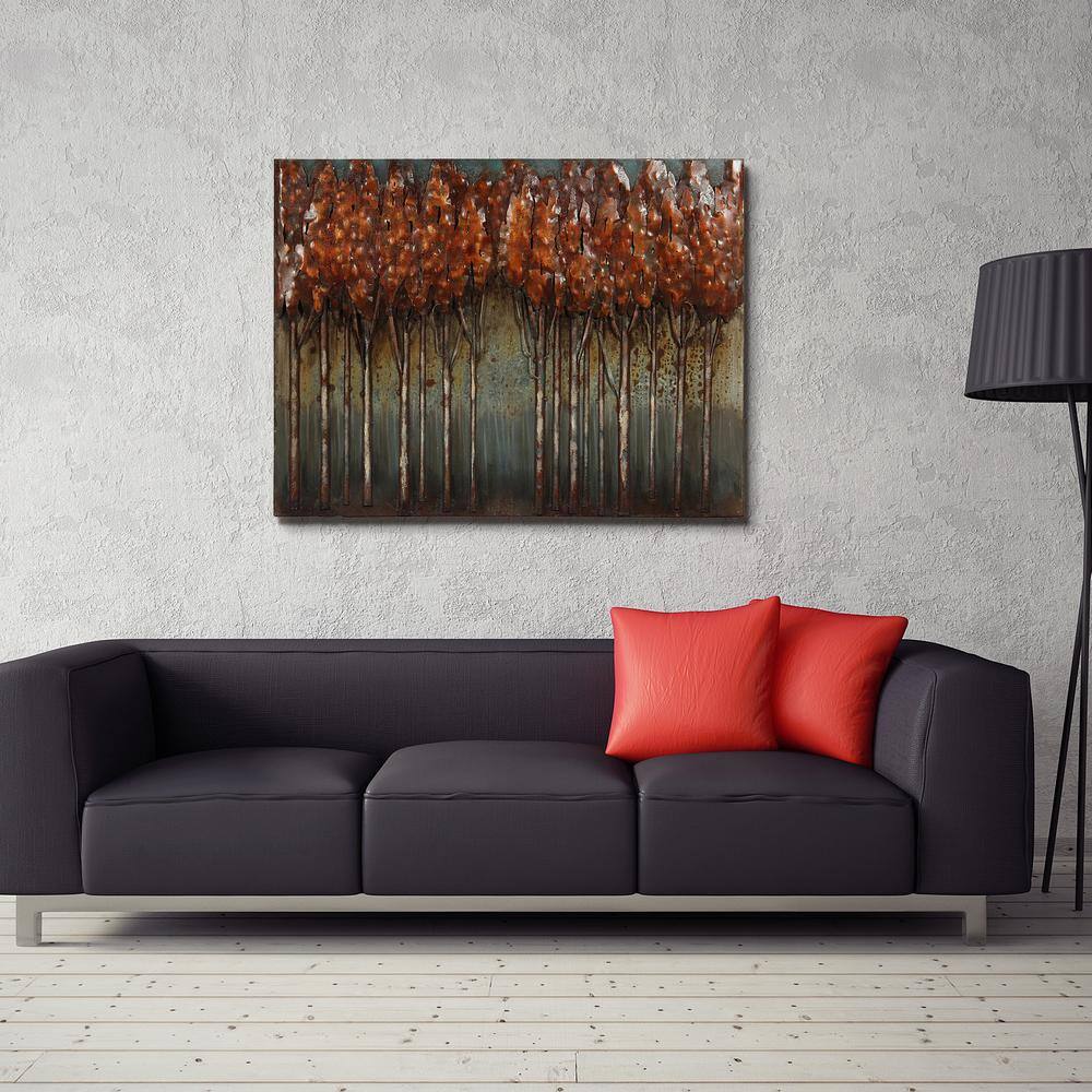Sunset Ground Mixed Media Iron Hand Painted Wall Art, 30" x 40"