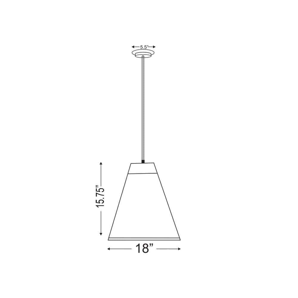 Eaton 18" Matte Black and Nickel Industrial Pendant Light