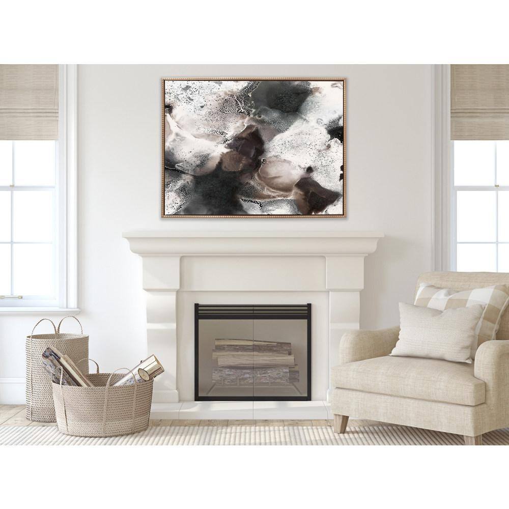 31.5"x41.5" Gold Framed Nebula Abstract Canvas Art