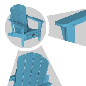 Brown Reclining HDPE Resin Wood Adirondack Chair (Set of 4)