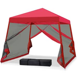 10 ft. x 10 ft. Slant Leg Pop Up Gazebo Tent with Mosquito Netting
