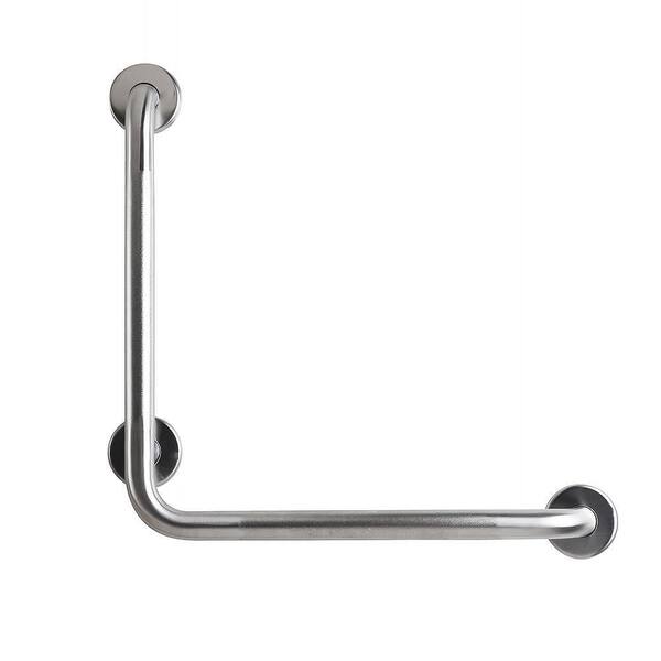 CSI Bathware 30 in. x 30 in. Right Hand Vertical Angle Grab Bar in Peened