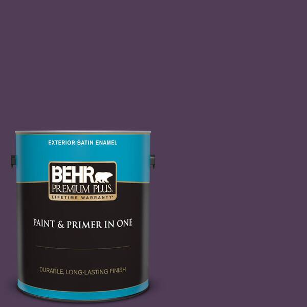 Behr Premium Plus 1 Gal S H 680 Purple Bloom Satin Enamel Exterior Paint And Primer In One The Home Depot