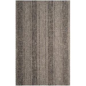 Courtyard Light Gray/Black 5 ft. x 8 ft. Geometric Indoor/Outdoor Patio  Area Rug