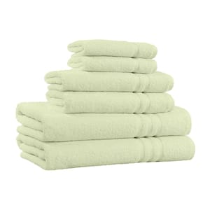 6pcs Towel Set Including 2 Bath Towels, 2 Hand Towels, 2 Washcloths, Soft,  Quick-dry And High Absorbency, Green