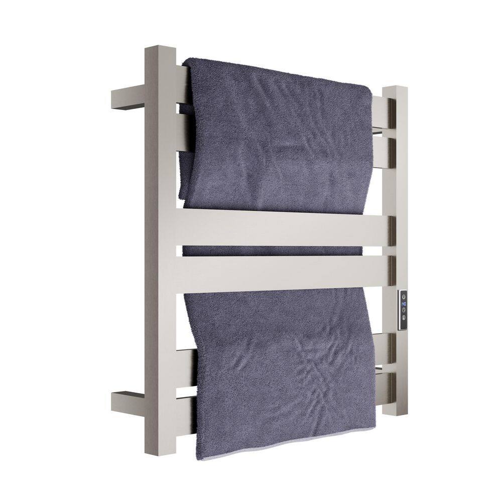Brushed Nickel Wall Mounted 6-Bar Electric Towel Warmer