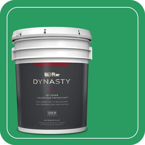 BEHR DYNASTY 5 gal. #S-G-450 Herbal Tea Flat Exterior Stain-Blocking Paint & Primer