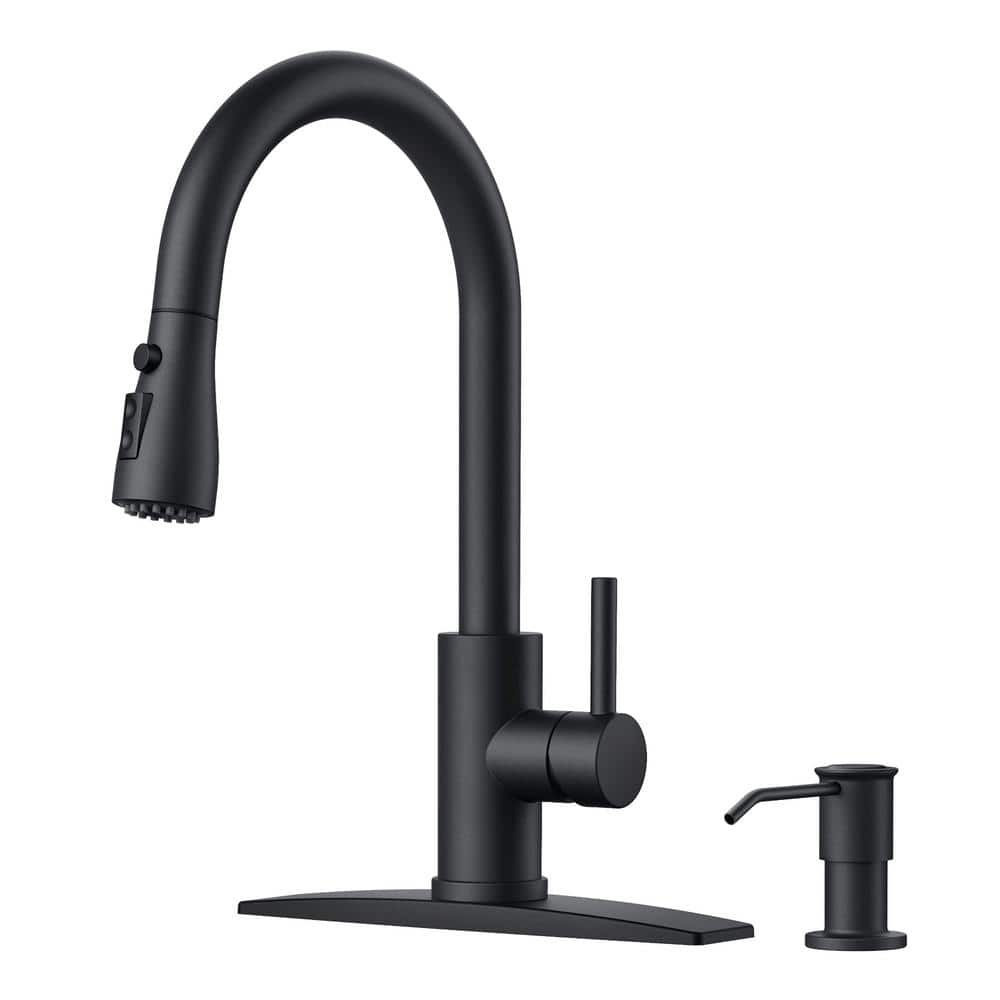 Single Handle Pull Down Sprayer Kitchen Faucet Gooseneck Kitchen Sink Fauce