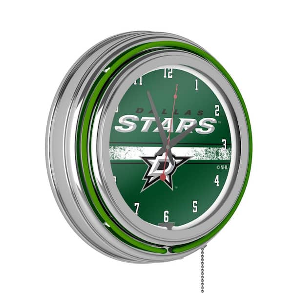 Unbranded Dallas Stars Green Logo Lighted Analog Neon Clock