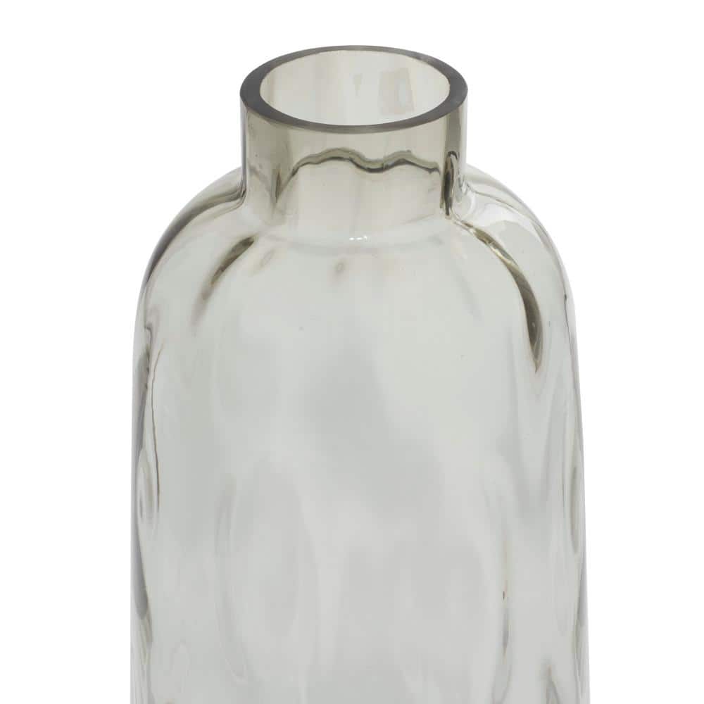 Coastal Grey Tinted Glass Cylinder Vase for Relaxed Interiors