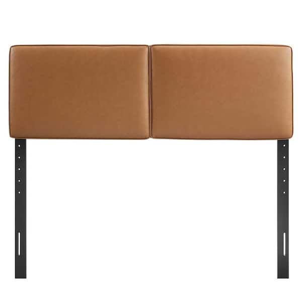 MODWAY Lindee Faux Leather Full Headboard in Tan MOD-7146