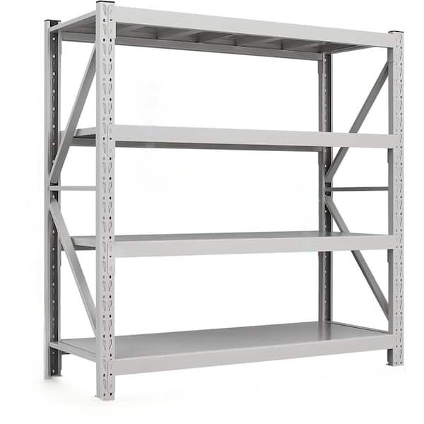 4-Tier Kitchen Pantry, 3600 lbs. Capacity Garage Storage Shelves, Heavy Duty Shelves for Kitchen, Garage in White
