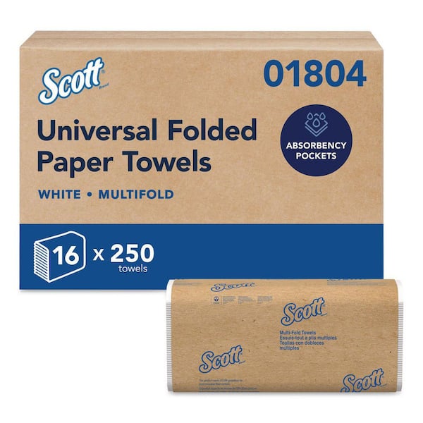 100% Recycled Multi-Fold White Paper Towels 9 1/5 x 9 2/5 (250 Sheets per Pack, 16 Packs per Carton)