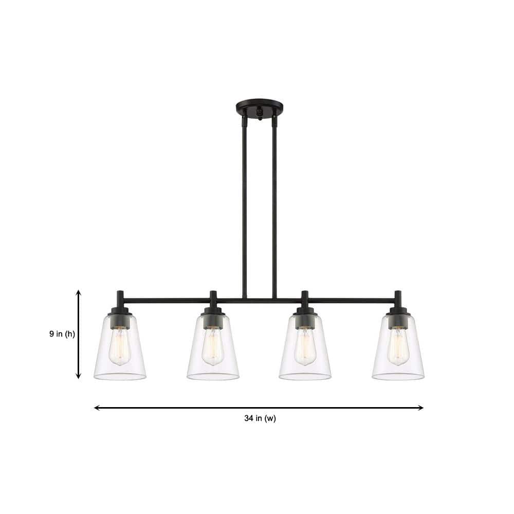 Westin Contemporary 4-Light Matte Black Island Pendant