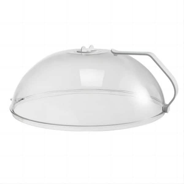 1-Piece Clear BPA-Free Soft Plastic Microwave Splatter Cover with Portable Handle for Daily Kitchen Microwave Heating