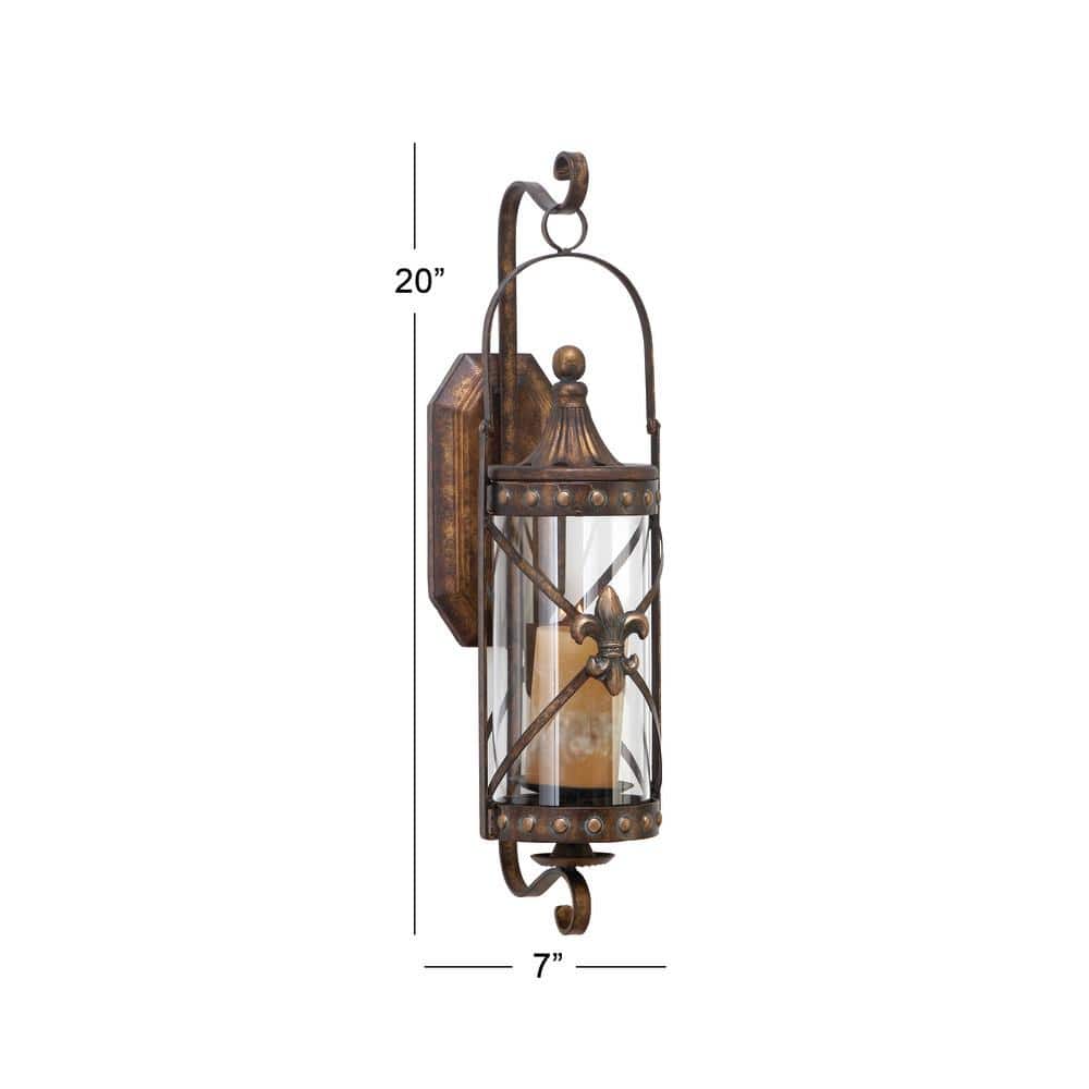 Satin Finish Traditional Hurricane Candle Lantern 7"L x 6"W x 20"H