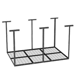4 ft. x 6 ft. Heavy-Duty Black Contemporary Metal Ceiling Storage Rack, Holds 560 lbs.