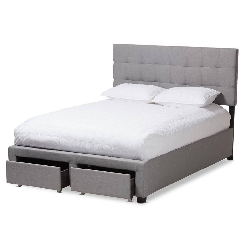 Baxton Studio Tibault Grey Queen Storage Bed 143 8053 HD The