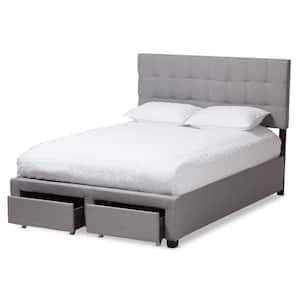 Tibault Grey Queen Storage Bed