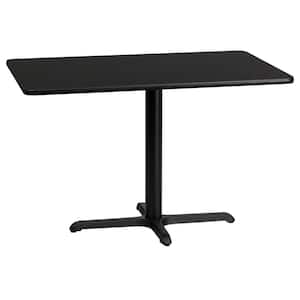 24 in. x 42 in. Rectangular Black Laminate Table Top with 22 in. x 30 in. Table Height Base