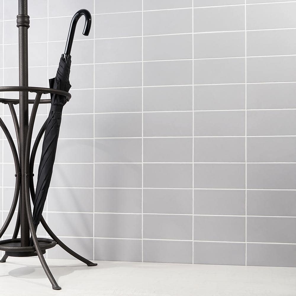 Tarin Gray Matte Ceramic 4" x 8" Subway Tile