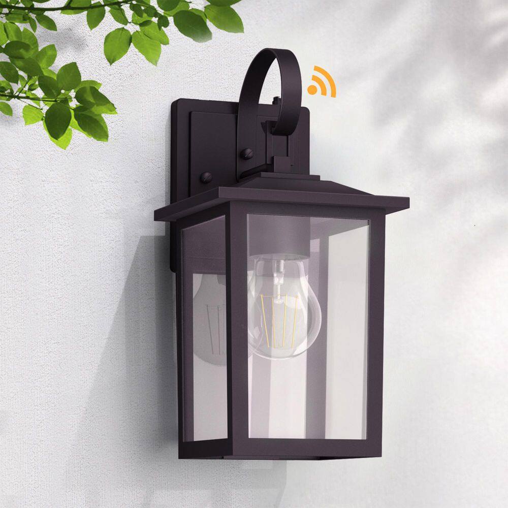 Hawaii 12.5 in. H 1-Bulb Bronze Hardwired Outdoor Dusk to Dawn Wall Lantern Sconce with LED Bulb price history on PriceWatchPro