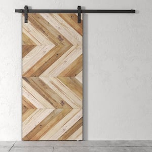 40 in. x 83 in. Sevilla Reclaimed Stained Wood Barn Door with Sliding Hardware Kit