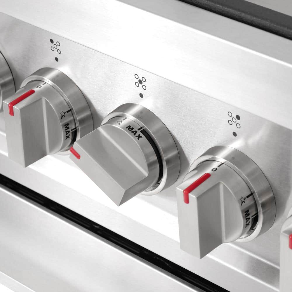 36'' Stainless Steel Gas Range with 5 Burners and Convection Oven